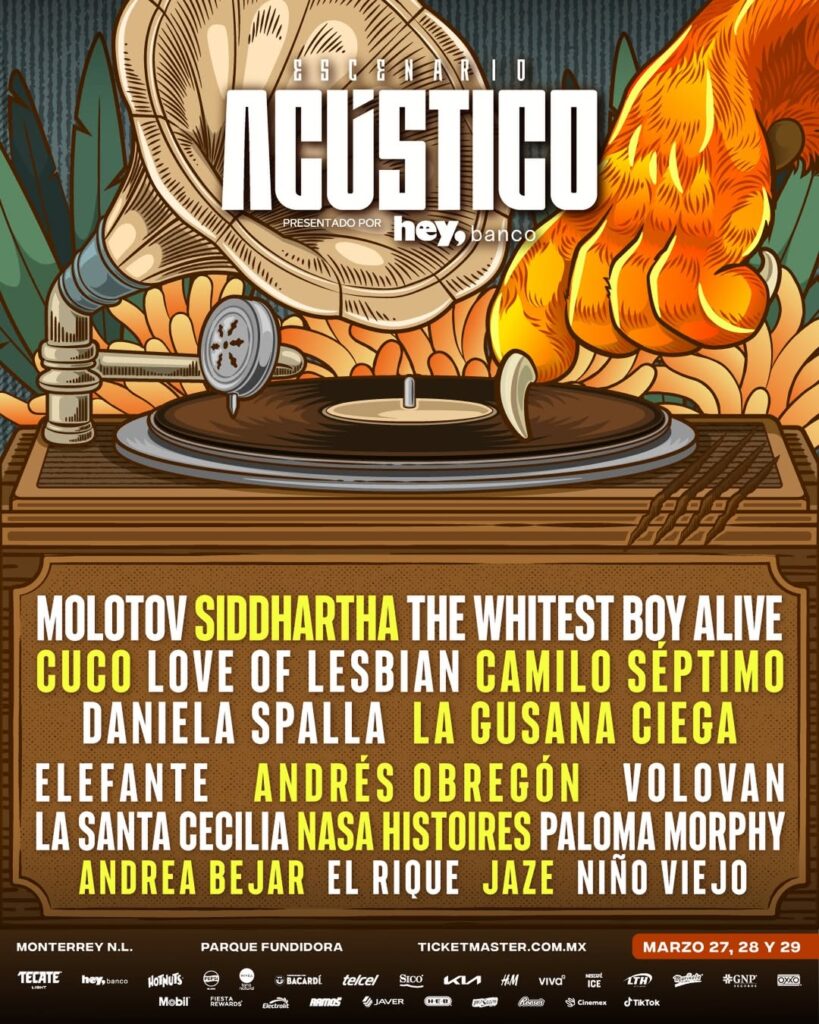 Cartel Lineup Tecate Pal Norte Parque Fundidora Punkcast Escenario Acústico 2026