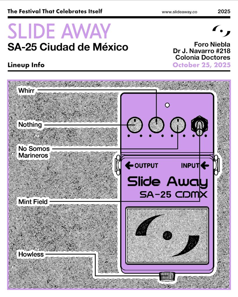 Festival Slide Away 2025 Whirr Nothing No Somos Marineros Mint Field Howless Foro Niebla Lineup Cartel Punkcast