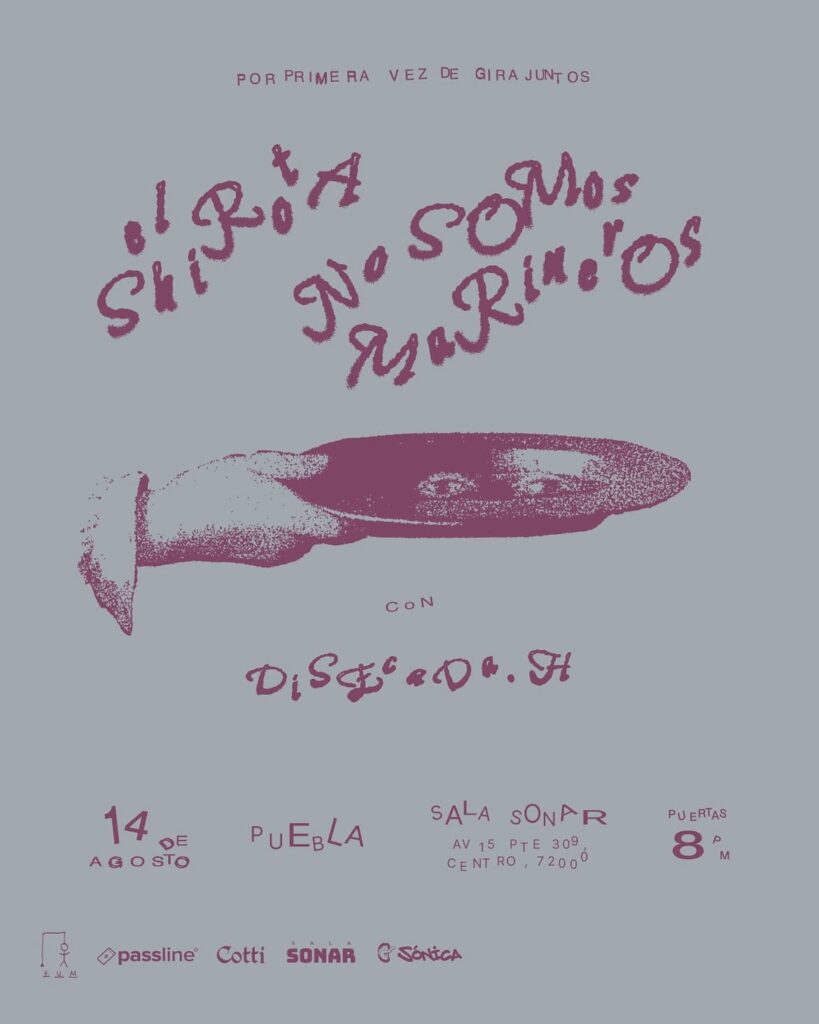 flyer No somos marineros el shirota sala sonar agosto 2026 sonica Punkcast