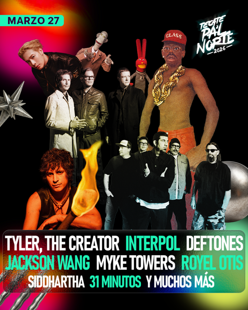 Cartel Lineup Tecate Pal Norte Parque Fundidora Punkcast 2026 VIERNES
