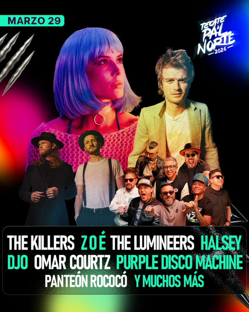 Cartel Lineup Tecate Pal Norte Parque Fundidora Punkcast 2026 DOMINGO