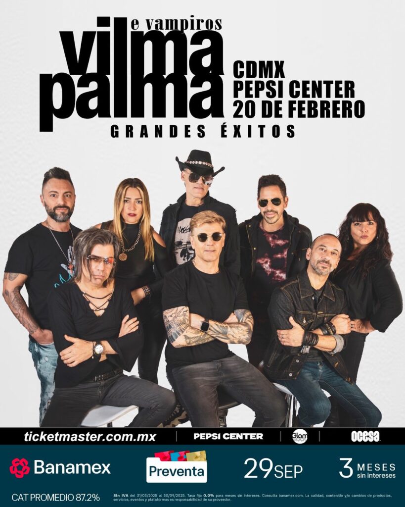 VILMA PALMA E VAMPIROS PEPSI CENTER CDMX 2026 FLYER PUNKCAST OCESA