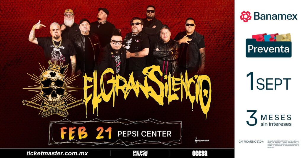 EL GRAN SILENCIO PEPSI CENTER CDMX 2026 FLYER PUNKCAST OCESA
