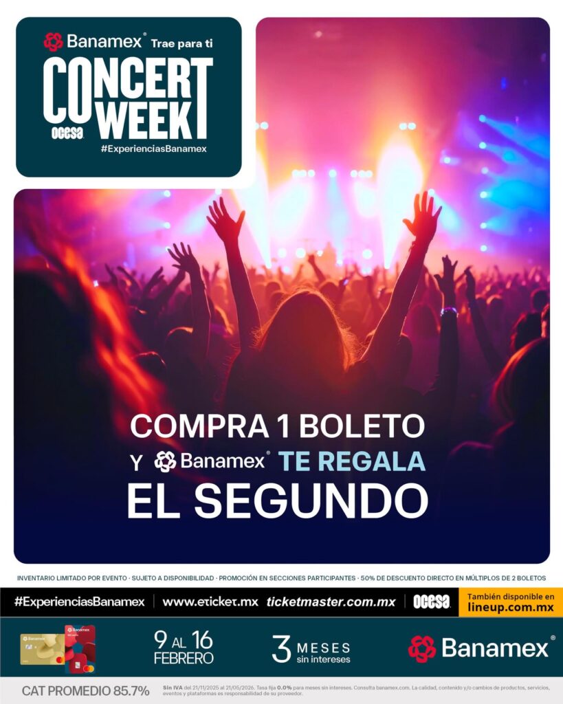 OCESA Concert Week 2026 febrero 2x1