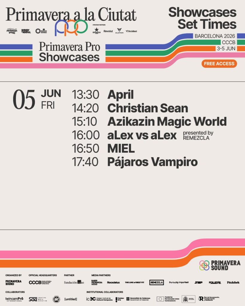 Flyer Primavera en la Ciutat Primavera Sound Pajaros Vampiro Punkcast