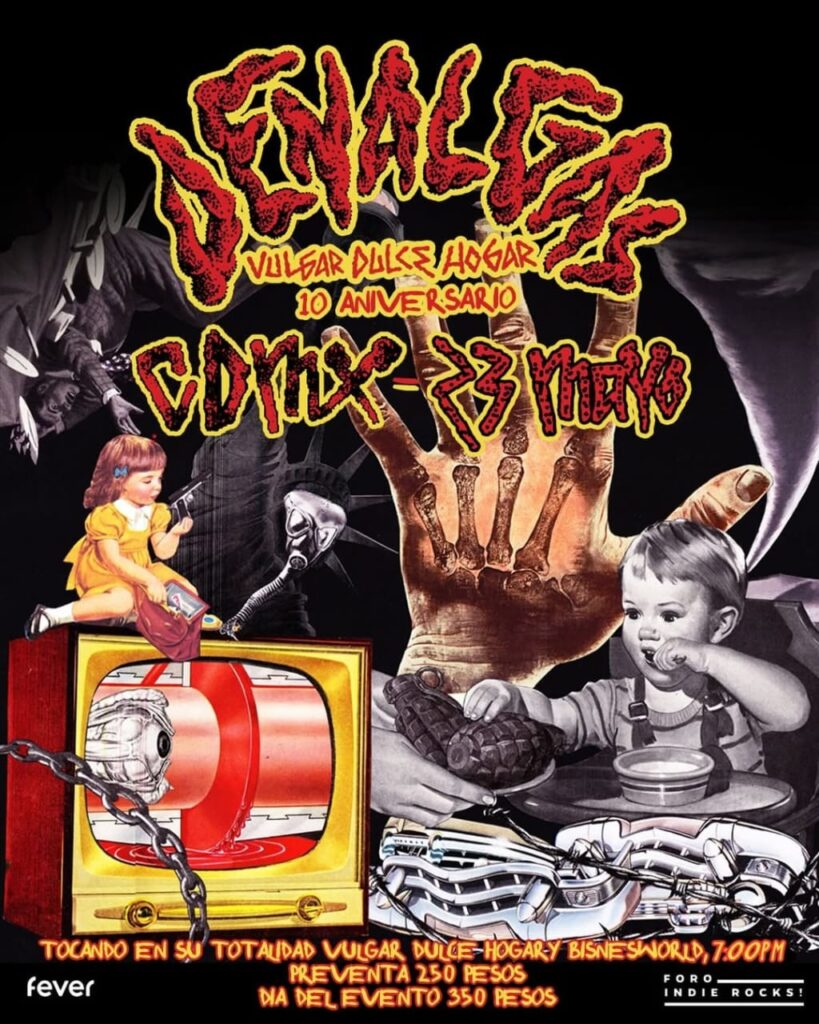 Flyer De Nalgas Aniversario Vulgar Dulce Hogar Foro Indie Rocks CDMX Mayo 2026